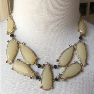 Elegant Cream and Gold Statement Necklace